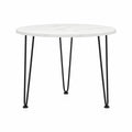 Airfind Round Coffee Table with Thickened Tabletop and Metal Tripod Legs, 23.5 x 23.5 x 18.5Weight Footprint, White