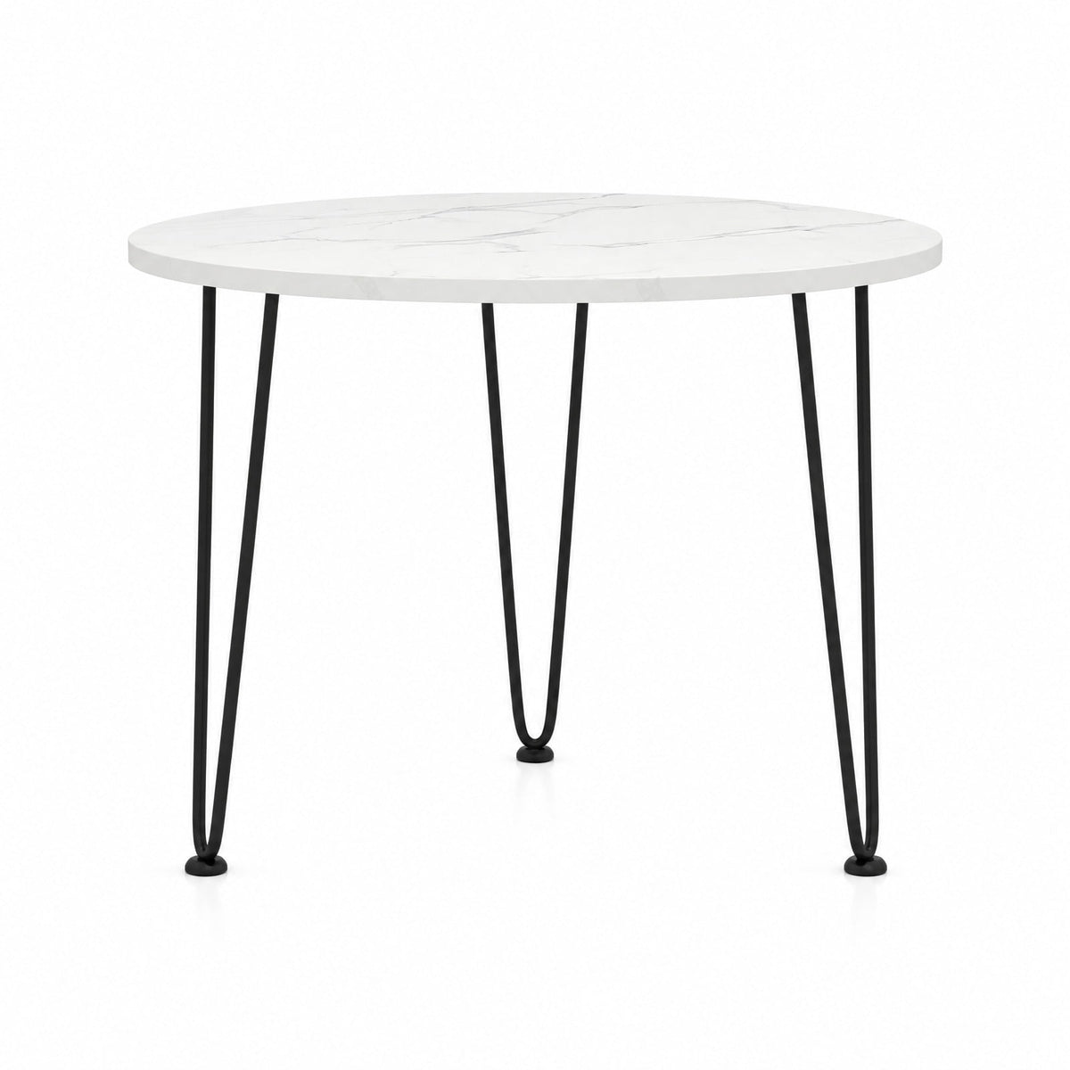 Airfind Round Coffee Table with Thickened Tabletop and Metal Tripod Legs, 23.5 x 23.5 x 18.5Weight Footprint, White
