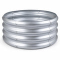 Airfind Round Galvanized Raised Garden Bed with Open-Ended Base, Galvanized Metal S Frame, 24 x 24 x 11.5 Footprint, Sliver