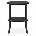 Airfind Round Side Table Small End Table with Storage Shelf 2-Tier Nightstand for Small Space, 90 lbs Capacity, Engineered Wood Carbon Steel Frame