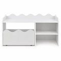 Airfind Scalloped Kids Bookshelf and Toy Storage Organizer for Playroom, 77 lbs Capacity, MDF Frame, for 3+ Years Old, 35 Inch x 16 Inch x 18 Inch Footprint