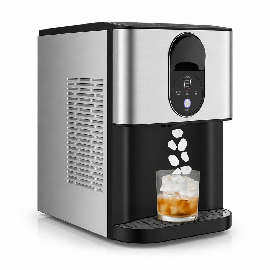 Airfind Self Dispensing Nugget Ice Maker Countertop with Soft Chewable Pellet Ice Cubes, Silver, 15 mins fast ice making for high efficiency