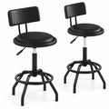 Airfind /2 360° Swivel Counter, Set of 1, Height Barstool with Padded Seat and Back-2 Pieces, 330 lbs Capacity, Metal PU Sponge Plywood Frame, Black
