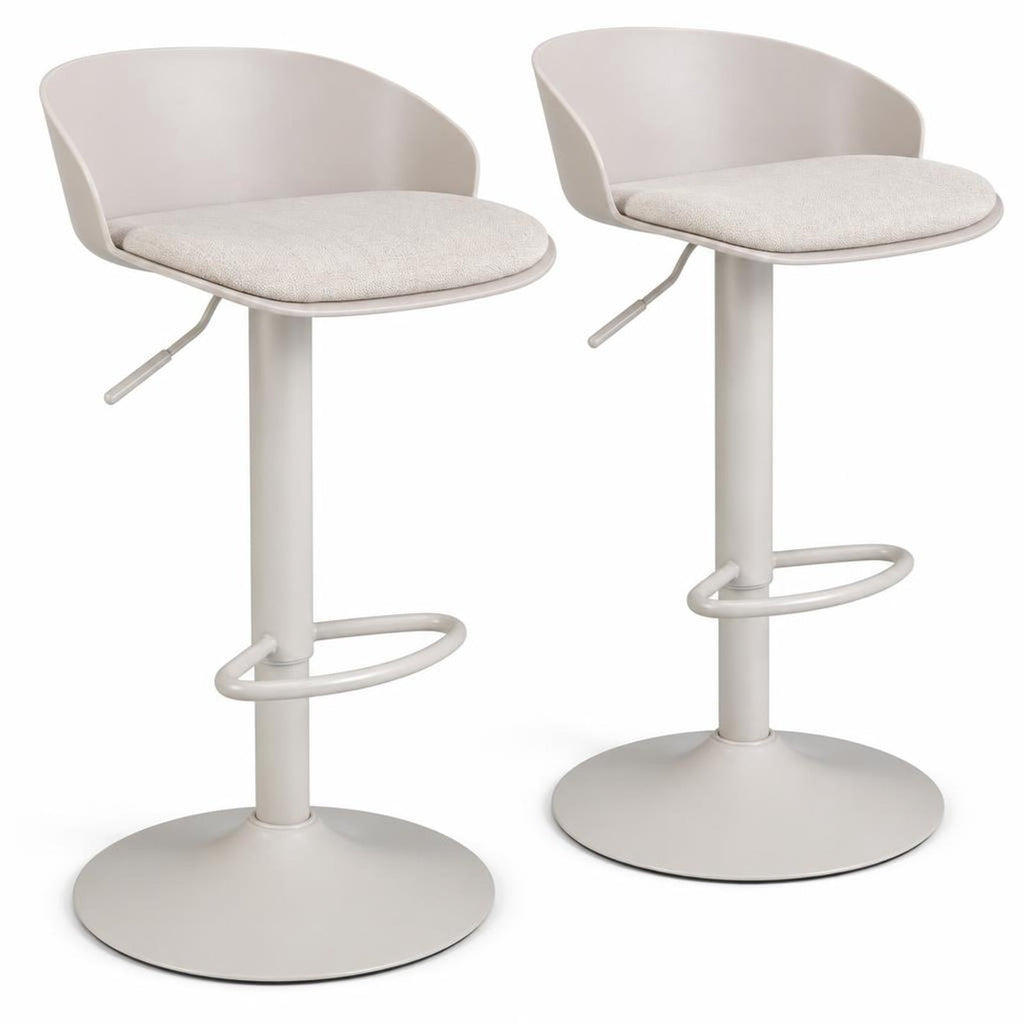 Airfind Set of 2 Adjustable Swivel Bar Stools w/ Back and Footrest 330 LBS for Dining, Stool 330 lbs Capacity, Metal Sponge PP Linen Fabric Frame