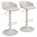 Airfind Set of 2 Adjustable Swivel Bar Stools w/ Back and Footrest 330 LBS for Dining, Stool 330 lbs Capacity, Metal Sponge PP Linen Fabric Frame