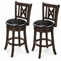Airfind Set of 2 Bar Stools Swivel Bar Chairs with Hollowed Backrest and Footrest-26 inches, 275 lbs Capacity, 20 Inch x 18 Inch x 39.5 Inch Footprint