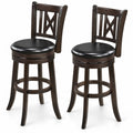 Airfind Set of 2 Bar Stools Swivel Bar Chairs with Hollowed Backrest and Footrest-30 inches, 275 lbs Capacity, 20 Inch x 18 Inch x 39.5 Inch Footprint