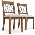 Airfind Set of 2 Dining Chair Fabric/Faux Leather Upholstered with Padded Seat, Chair 330 lbs Capacity, 19.5 x 22.5 x 38 Footprint, Brown