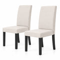 Airfind Set of 2 Dining Chair Mid-Century Modern Fabric Upholstered Parson Chairs, Chair 330 lbs Capacity, 17in x 22in x 35.5in Footprint, Beige