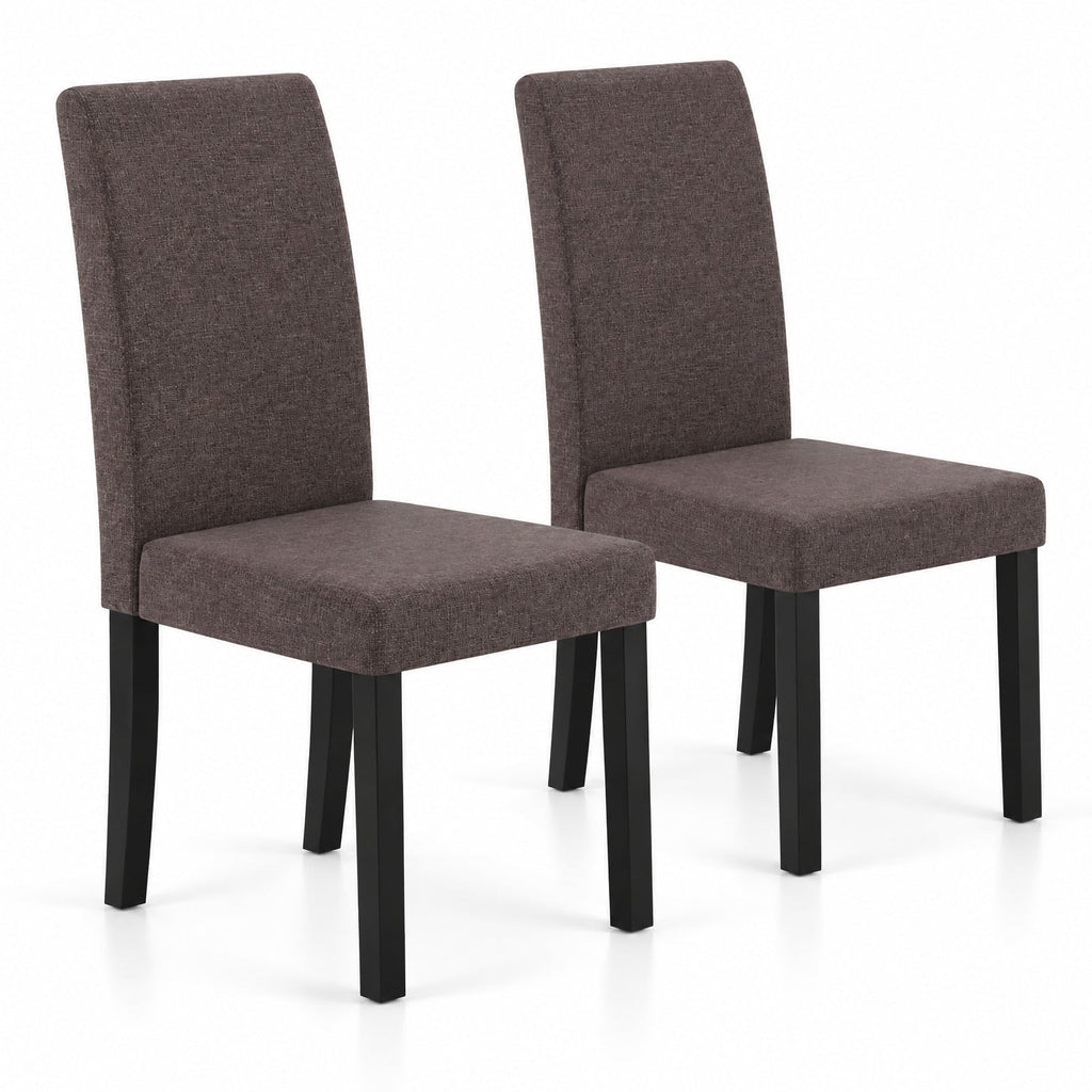 Airfind Set of 2 Dining Chair Mid-Century Modern Fabric Upholstered Parson Chairs, Chair 330 lbs Capacity, 17in x 22in x 35.5in Footprint, Brown