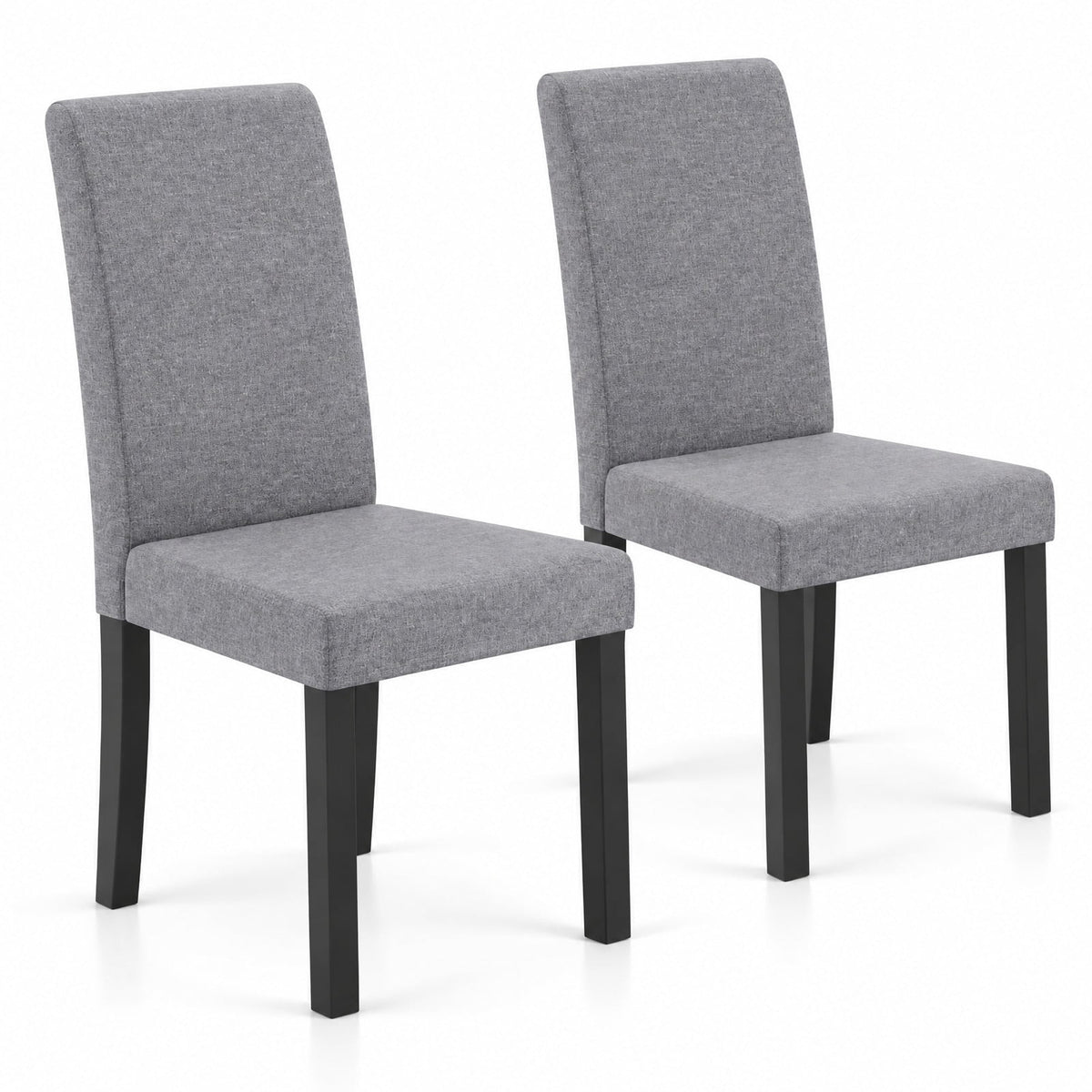Airfind Set of 2 Dining Chair Mid-Century Modern Fabric Upholstered Parson Chairs, Chair 330 lbs Capacity, 17in x 22in x 35.5in Footprint, Light Gray