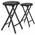 Airfind Set of 2 Folding Bar Stool 27.5in with HDPE Seat and Carry Handle for Kitchen Bar, 330 lbs Capacity, Metal HDPE Frame, Black