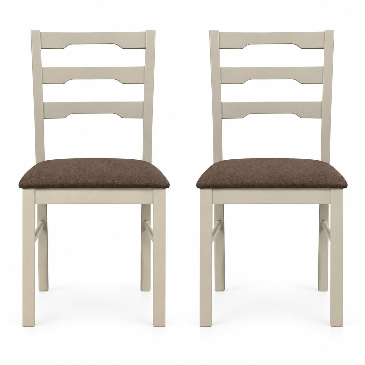 Airfind Set of 2 Linen Style Upholstered Dining Chairs with Wood Frames, Chair 330 lbs Capacity, Rubber Wood Polyester Sponge Engineered Wood Frame