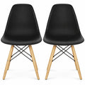 Airfind Set of 2 Mid-Century Modern DSW Dining Side Chair, PP seat Beech Wood legs Weight limit : 300 pounds Frame, 22in x 18.5in x 32in Footprint