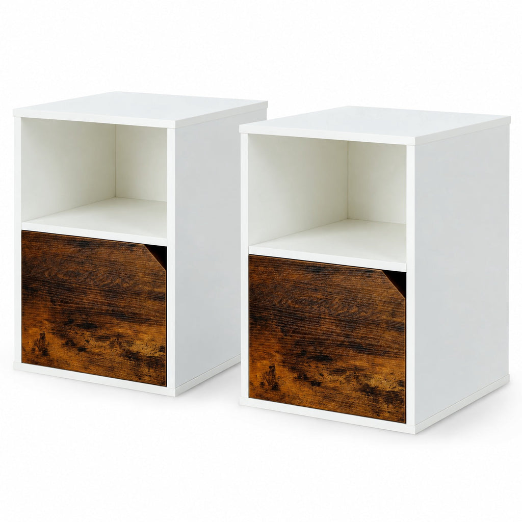 Airfind Set of 2 Nightstands Side End Table for Living Room, 66 lbs Capacity, Engineered Wood Frame, White