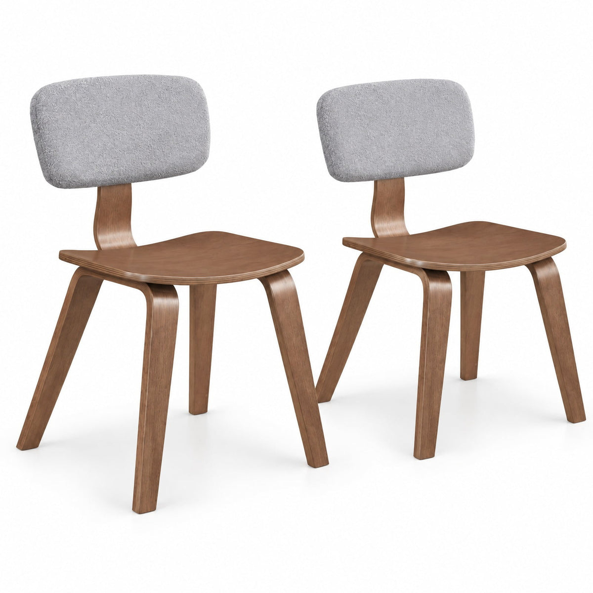 Airfind Set of 2 Rubber Wood Dining Room Chairs with Teddy Velvet Padded Backrest, Capacity 330 lbs Capacity, Rubber Wood Teddy Velvet Sponge Frame
