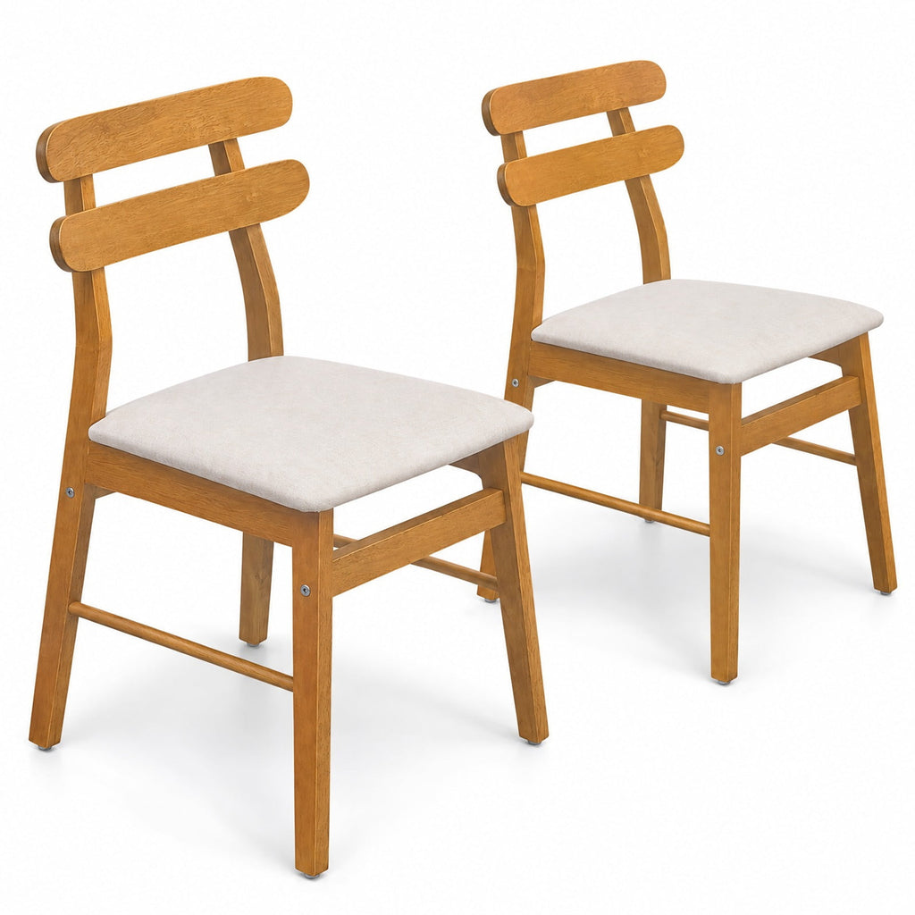 Airfind Set of 2 Upholstered Dining Chairs with Padded Seat and Solid Wood Legs, 330 lbs Capacity, Engineered Wood Sponge Engineered Wood Frame