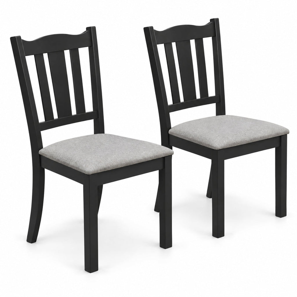 Airfind Set of 2 Wooden Dining Chair with Hollow Back and Soft-padded Cushion, 330 lbs Capacity, Rubberwood Fabric Sponge Engineered Wood Frame