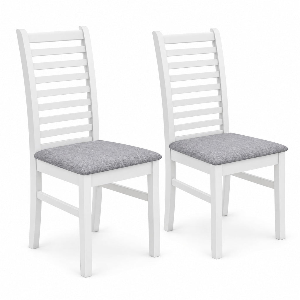 Airfind Set of 2 Wooden Dining Chair with Rubber Wood Legs for Living Room, 400 lbs Capacity, Rubber Wood Frame, 16 x 21 x 37 Footprint, White