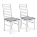 Airfind Set of 2 Wooden Dining Chair with Rubber Wood Legs for Living Room, 400 lbs Capacity, Rubber Wood Frame, 16 x 21 x 37 Footprint, White