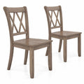 Airfind Set of 2 Wooden Dining Chairs Mid Century Farmhouse Retro Kitchen Chairs, 300 lbs Capacity, Rubber Wood Frame, 20 x 23.5 x 39 Footprint
