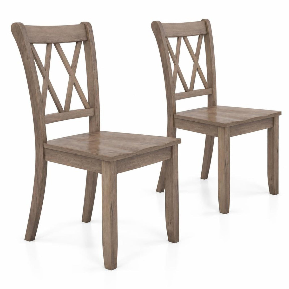 Airfind Set of 2 Wooden Dining Chairs Mid Century Farmhouse Retro Kitchen Chairs, 300 lbs Capacity, Rubber Wood Frame, 20 x 23.5 x 39 Footprint
