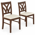 Airfind Set of 2 Wooden Dining Chairs Upholstered with Hollowed Backrest and Soft Padded Seat, Chair 330 lbs Capacity, 18.5in x 17in x 35in Footprint