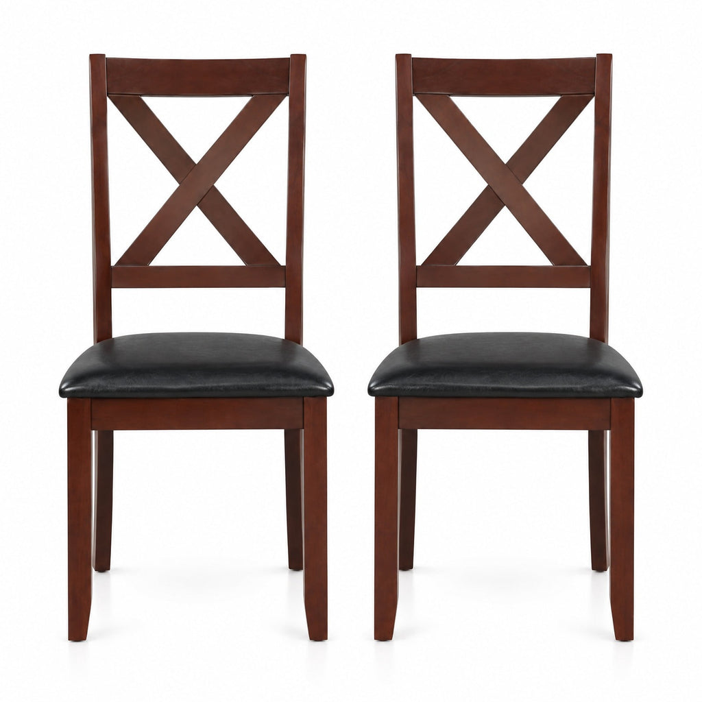 Airfind Set of 2 Wooden Kitchen Dining Chair with Padded Seat and Rubber Wood Legs, Capacity 355 lbs Capacity, 18 x 22 x 39 Footprint, Black