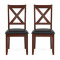 Airfind Set of 2 Wooden Kitchen Dining Chair with Padded Seat and Rubber Wood Legs, Capacity 355 lbs Capacity, 18 x 22 x 39 Footprint, Black