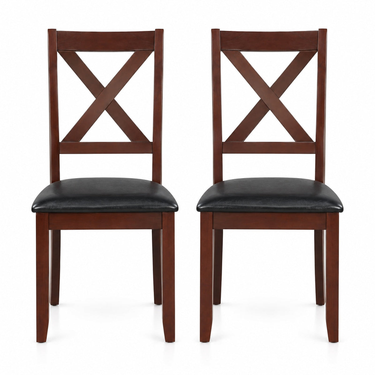 Airfind Set of 2 Wooden Kitchen Dining Chair with Padded Seat and Rubber Wood Legs, Capacity 355 lbs Capacity, 18 x 22 x 39 Footprint, Black