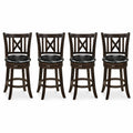 Airfind Set of 4 Bar Stools Swivel Bar Chairs with Hollowed Backrest and Footrest-26 inches, 275 lbs Capacity, 20 Inch x 18 Inch x 39.5 Inch Footprint