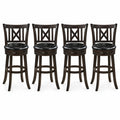 Airfind Set of 4 Bar Stools Swivel Bar Chairs with Hollowed Backrest and Footrest-30 inches, 275 lbs Capacity, 20 Inch x 18 Inch x 39.5 Inch Footprint
