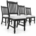 Airfind Set of 4 Dining Chairs Kitchen Side Chair with Solid Wood Legs, 355 lbs Capacity, Rubber Wood Sponge Polyester Fabric Plywood Frame, Black