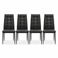 Airfind Set of 4 Fabric Dining Chairs Set with Upholstered Cushion and High Back, 330 lbs Capacity, Metal sponge fabric Frame, Black