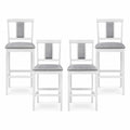Airfind Set of 4 Upholstered Barstool 29.5 Inch Bar Height with Solid Rubber Wood Frame, 300 lbs Capacity, White