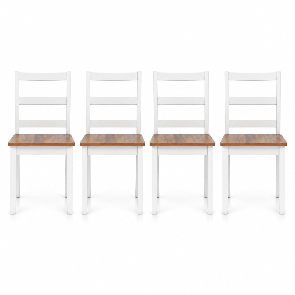 Airfind Set of 4 Wood Dining Chairs with Solid Rubber Wood Legs, 400 lbs Capacity, Rubber Wood MDF Plywood Frame, Wood