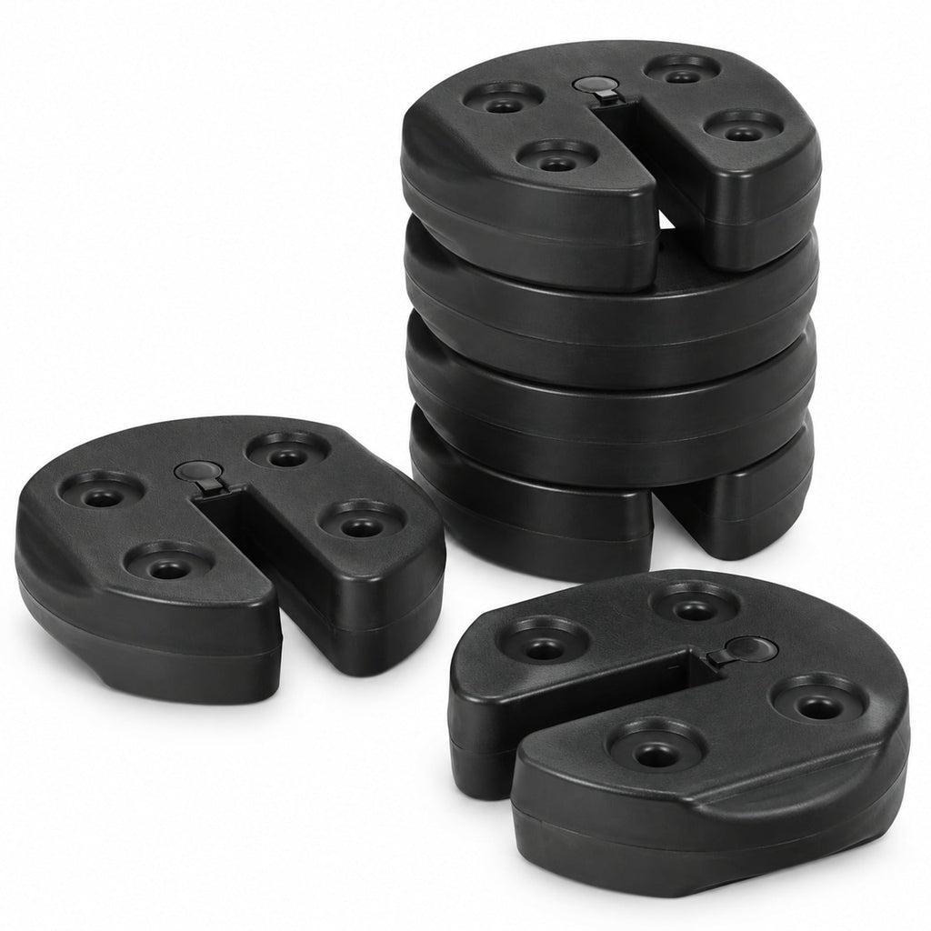 Airfind Set of 6 Canopy Weights 30lbs Weight Plate Kit with No, PE Frame, 9.5x 9.5x 2.75 Footprint, Black