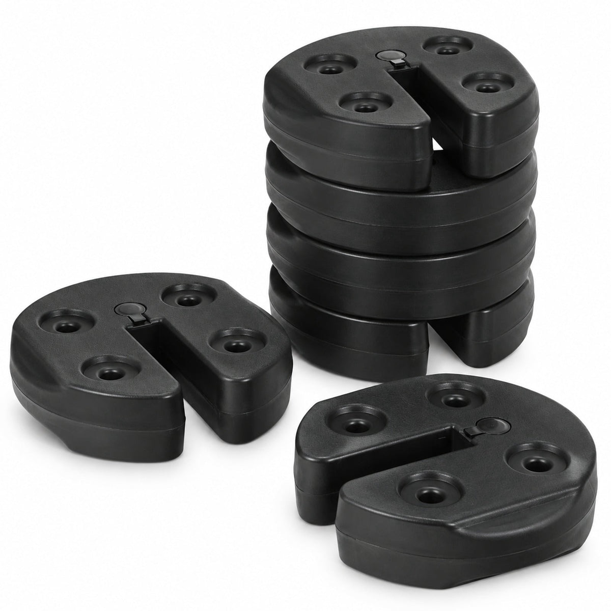 Airfind Set of 6 Canopy Weights 30lbs Weight Plate Kit with No, PE Frame, 9.5x 9.5x 2.75 Footprint, Black