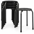 Airfind Set of 6 Portable Plastic Stack Stools, 220 lbs Capacity, Steel Frame, 14.5 x 14.5 x 17.5 Footprint, Black
