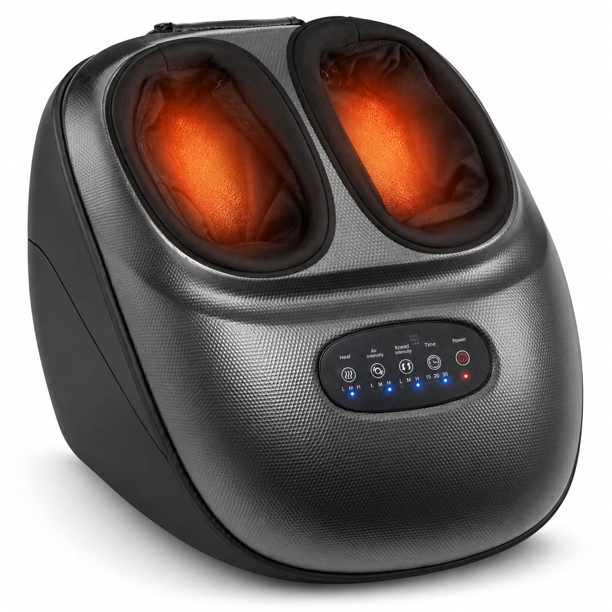 Airfind Shiatsu Foot Massager Machine with 2-Level Heat and Air Compression, EVA ABS Polyester Fabric Frame, Black