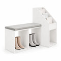 Airfind Shoe Storage Bench with Removable Seat Cushion and 6 Storage Compartments, 200 lbs Capacity, 38in x 15.5in x 31in Footprint, White