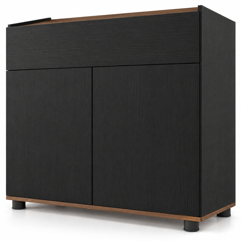 Airfind Sideboard Buffet Cabinet with Storage Wooden Kitchen Storage Cabinet, 44 lbs Capacity, Engineered Wood MDF PP Frame, Black