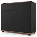 Airfind Sideboard Buffet Cabinet with Storage Wooden Kitchen Storage Cabinet, 44 lbs Capacity, Engineered Wood MDF PP Frame, Black