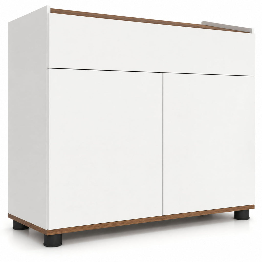 Airfind Sideboard Buffet Cabinet with Storage Wooden Kitchen Storage Cabinet, 44 lbs Capacity, Engineered Wood MDF PP Frame, White