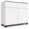 Airfind Sideboard Buffet Cabinet with Storage Wooden Kitchen Storage Cabinet, 44 lbs Capacity, Engineered Wood MDF PP Frame, White