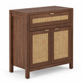 Airfind Sideboard Storage Cabinet with Rattan Doors and Drawer, 155 lbs Capacity, Engineered Wood MDF Rattan Metal Frame, Brown