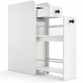 Airfind Small Bathroom Storage Cabinet 4-Tier with Slide Out Drawers on Casters, 66 lbs Capacity, MDF Frame, 16 Inch x 7 Inch x 27.5 Inch Drawer Footprint