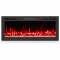Airfind Smart WiFi Electric Fireplace Wall Mounted and Recessed 750W/1500W Heater-42 Inch, Black, Power Cord 5 ft Net Weight-36in 29.5 lbs