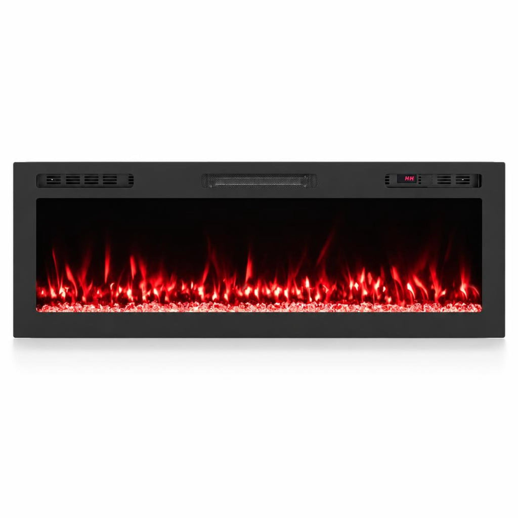 Airfind Smart WiFi Electric Fireplace Wall Mounted and Recessed 750W/1500W Heater-50 Inch, Black, Power Cord 5 ft Net Weight-36in 29.5 lbs