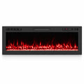 Airfind Smart WiFi Electric Fireplace Wall Mounted and Recessed 750W/1500W Heater-50 Inch, Black, Power Cord 5 ft Net Weight-36in 29.5 lbs